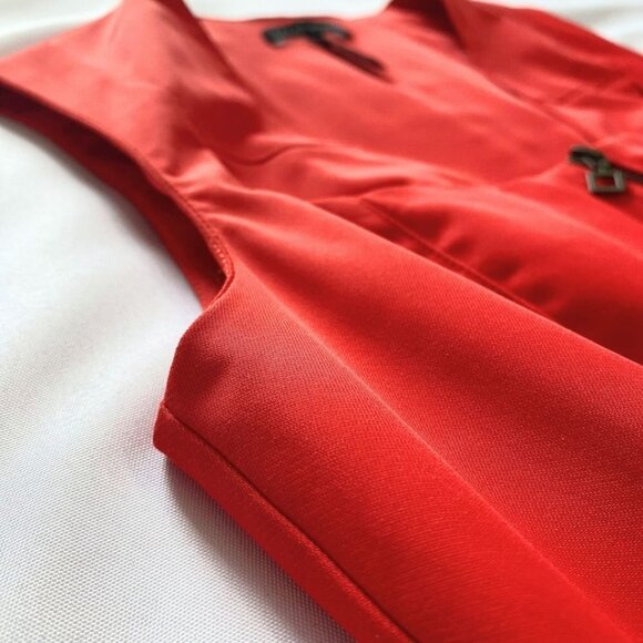 SARAH PACINI RED SQUARE NECK FRONT ZIP BODYCON DRESS - XS - Picture 8 of 11